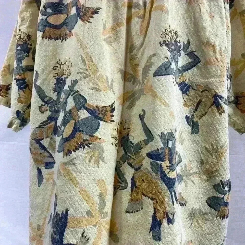 Tommy Bahama  Hula Dancer Men's Button-Up Shirt Medium Yellow - Picture 5 of 5